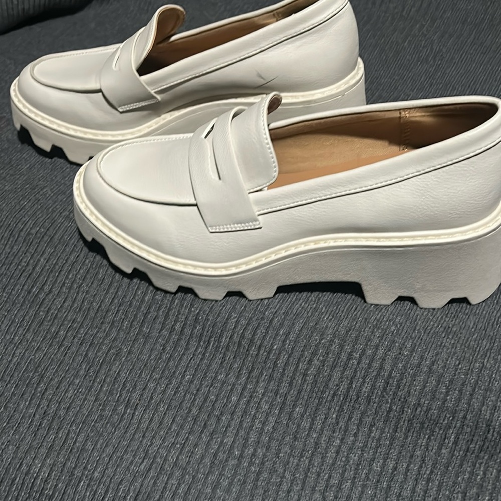 Dolce Vita White Platform Loafers